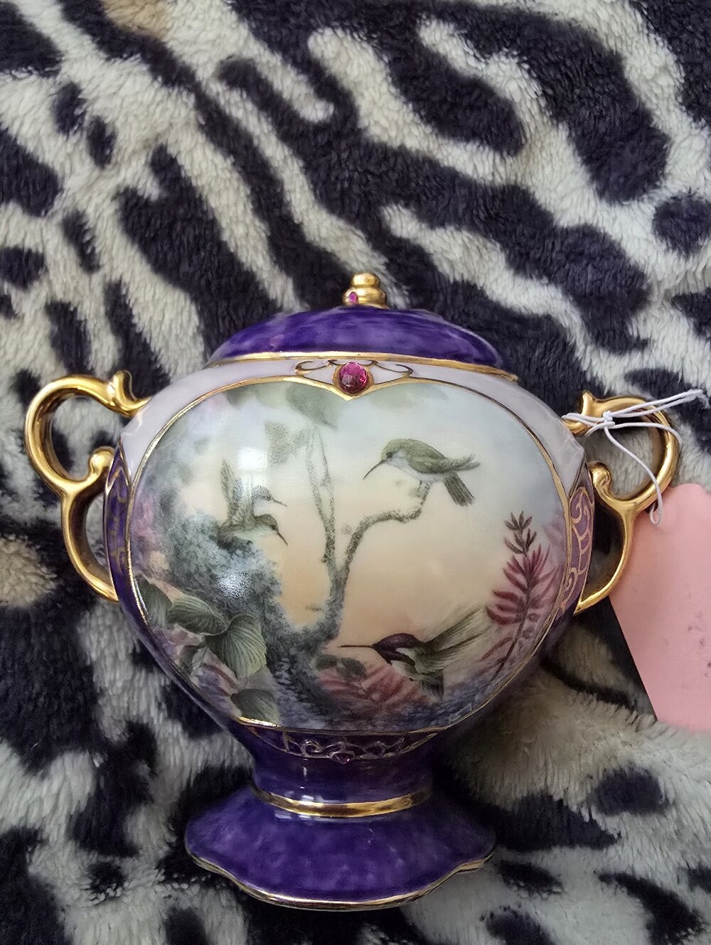 N°1532A RARE Ardleigh Elliott Nature Jeweled Treasures porcelain Music Box.2000